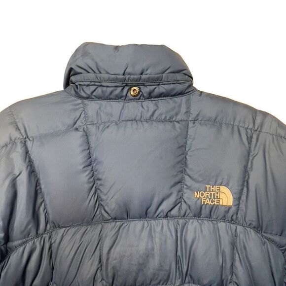 The North Face Down Puffer Jacket Women Blue Long Quilted Parka Small FLAWED - Picture 10 of 16